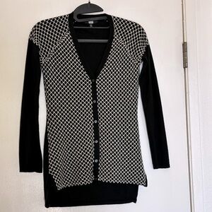 Saks Fifth Avenue Silk Cashmere Button Up Cardigan Sweater size S fall